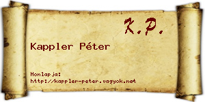 Kappler Péter névjegykártya